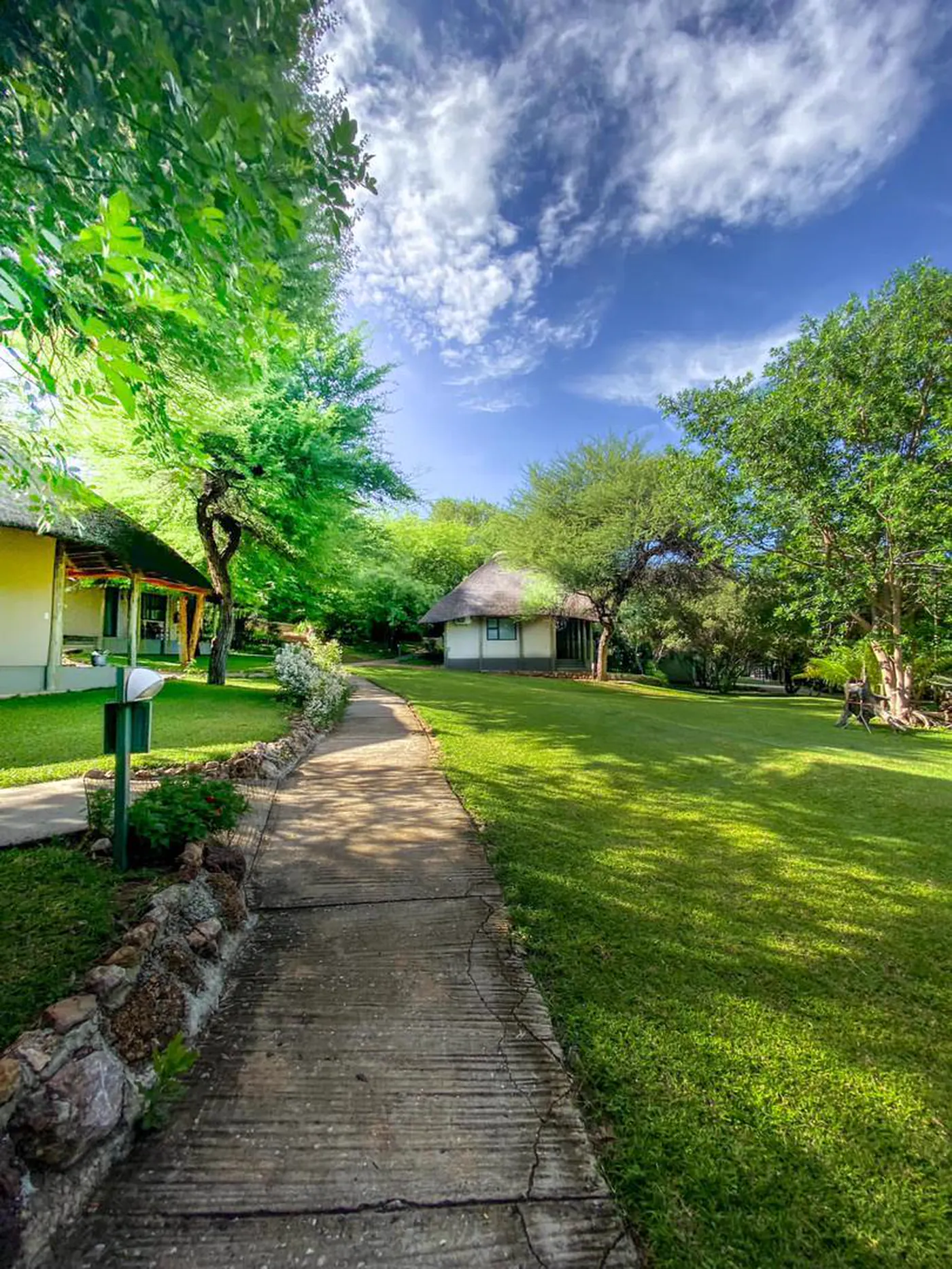 Luxury tented chalet raised on stilts above the Okavango River